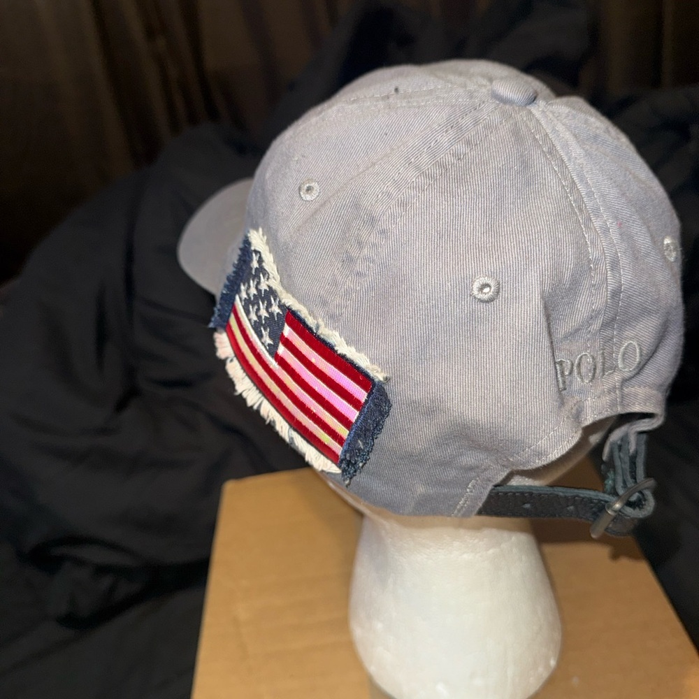 Polo Cap Grey big logo #3 🇺🇸 leather strap OS sendoffers followcloset RARE - Picture 6 of 8